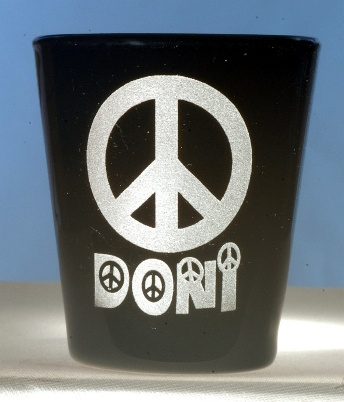 Peace Sign Shot Glass personalized with Name